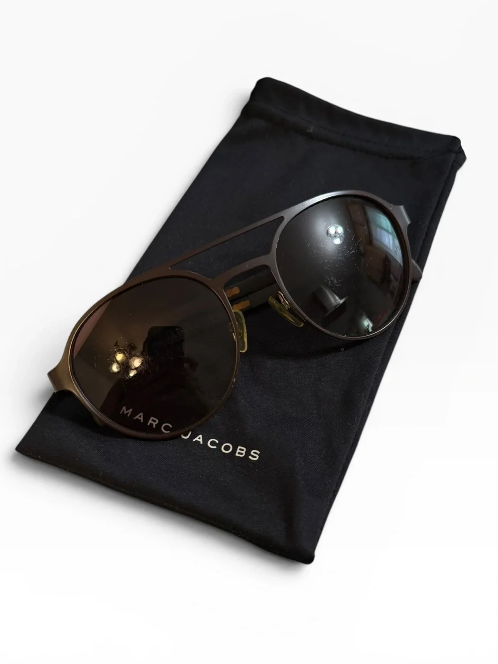 Marc Jacobs Brown Gradient Double-Bridge Aviator Sunglasses